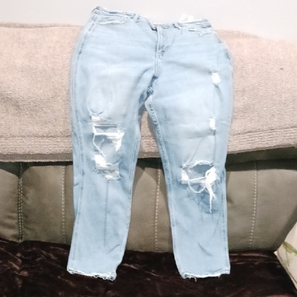Distressed Light Blue Jeans